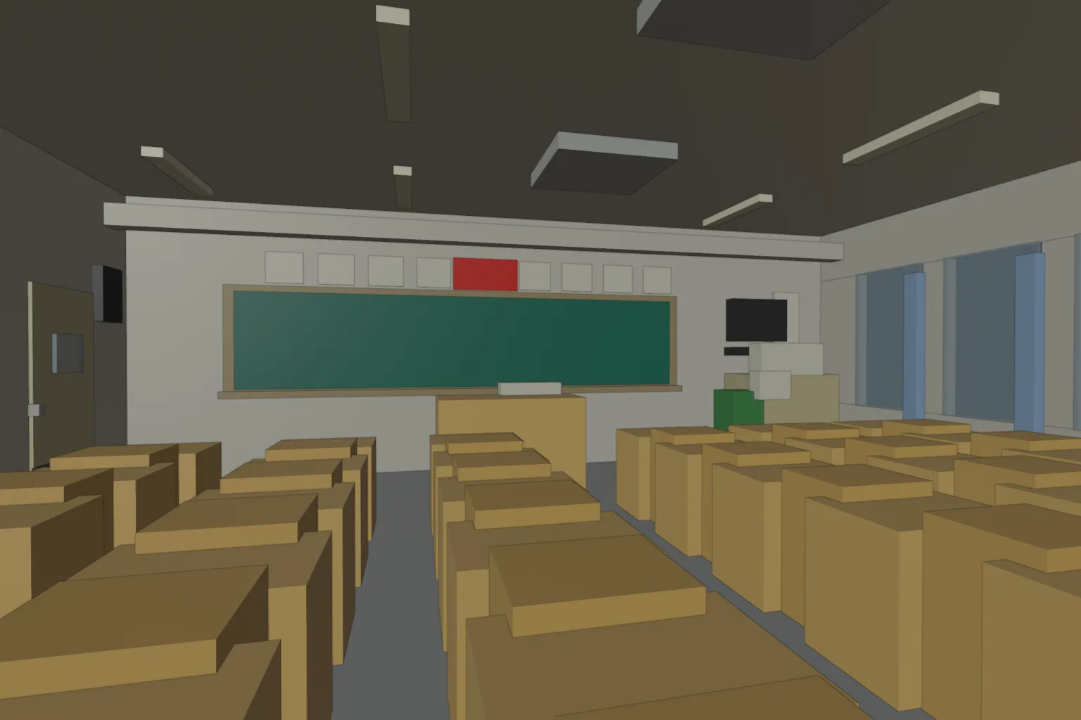 AABB blockout, perspective: size and position only, zero shaping