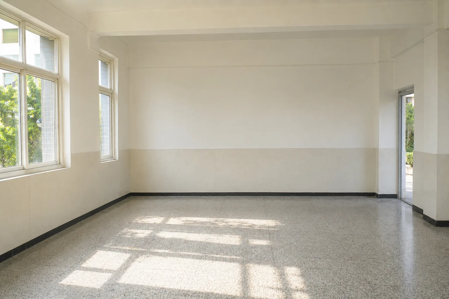 The cleared scene with placed objects erased: only for judging what is still missing